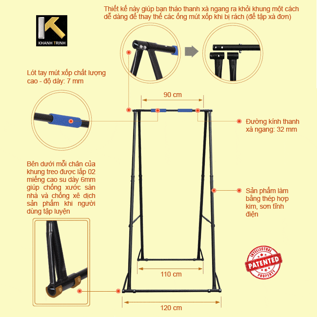 khung treo yoga bay Khánh Trình 1520